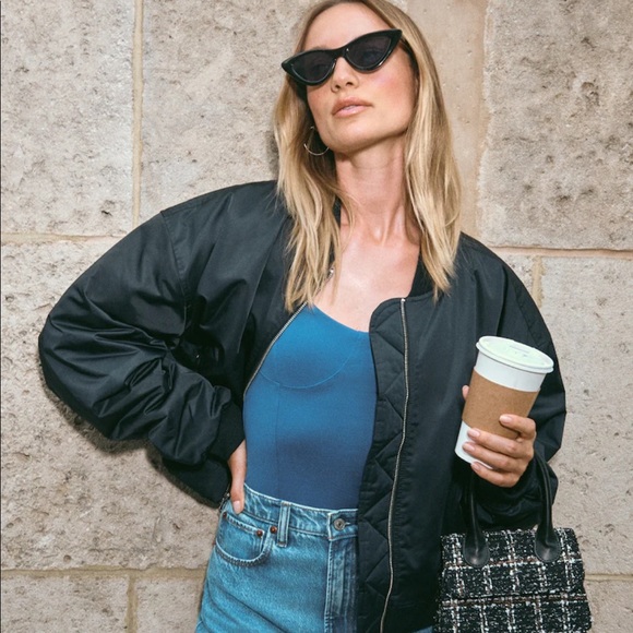 Size M | ONLY Black bomber jacket cropped - Picture 1 of 9